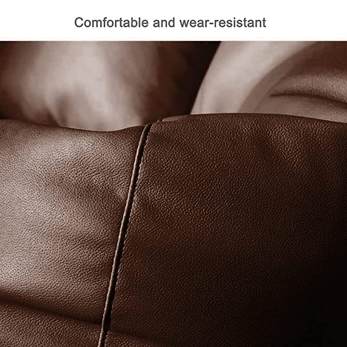 ZenLiving® 3XL Filled Bean Bag Combo – Faux Leather | Brown | Footrest + Cushion Zen Living