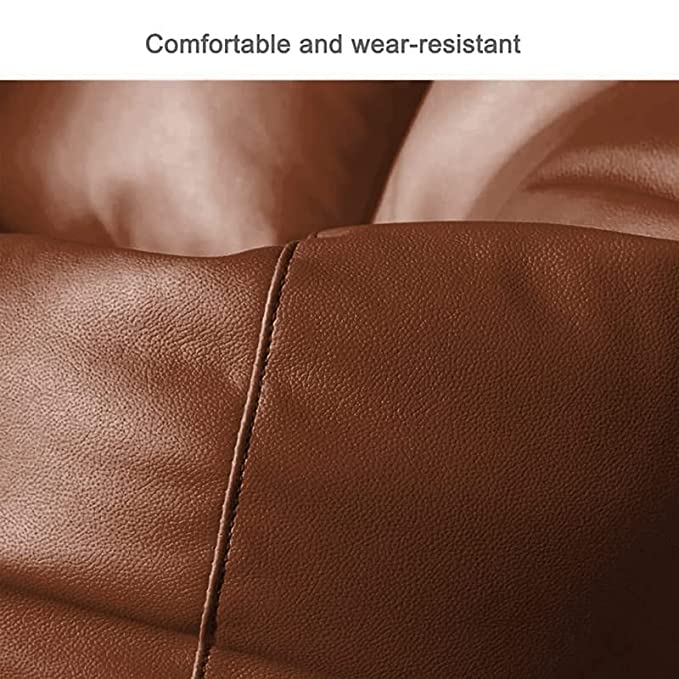 ZenLiving® 3XL Filled Bean Bag Combo – Faux Leather | Tan | Footrest + Cushion Zen Living