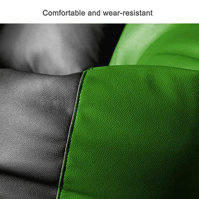 ZenLiving® 4XL Filled Bean Bag Combo – Faux Leather | Green & Black | Footrest + Cushion Zen Living