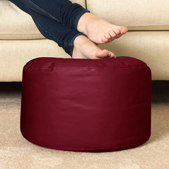 ZenLiving® 4XL Filled Bean Bag Combo – Faux Leather | Maroon | Footrest + Cushion Zen Living