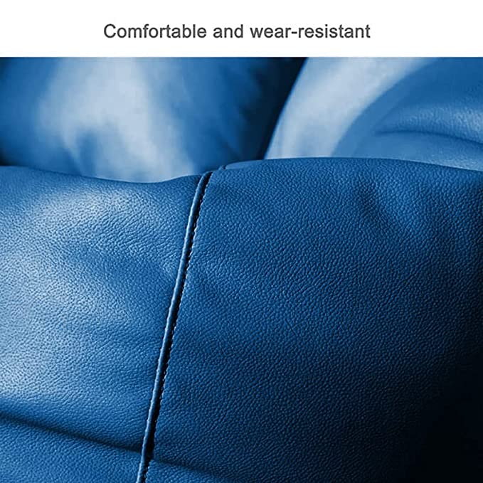 ZenLiving® 4XL Filled Bean Bag Combo – Faux Leather | Royal Blue | Footrest + Cushion Zen Living