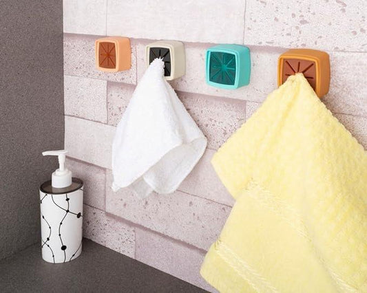 4 Pcs Self Adhesive Towel Holder Hook Wall Mount for Bathroom Kitchen Home Wall