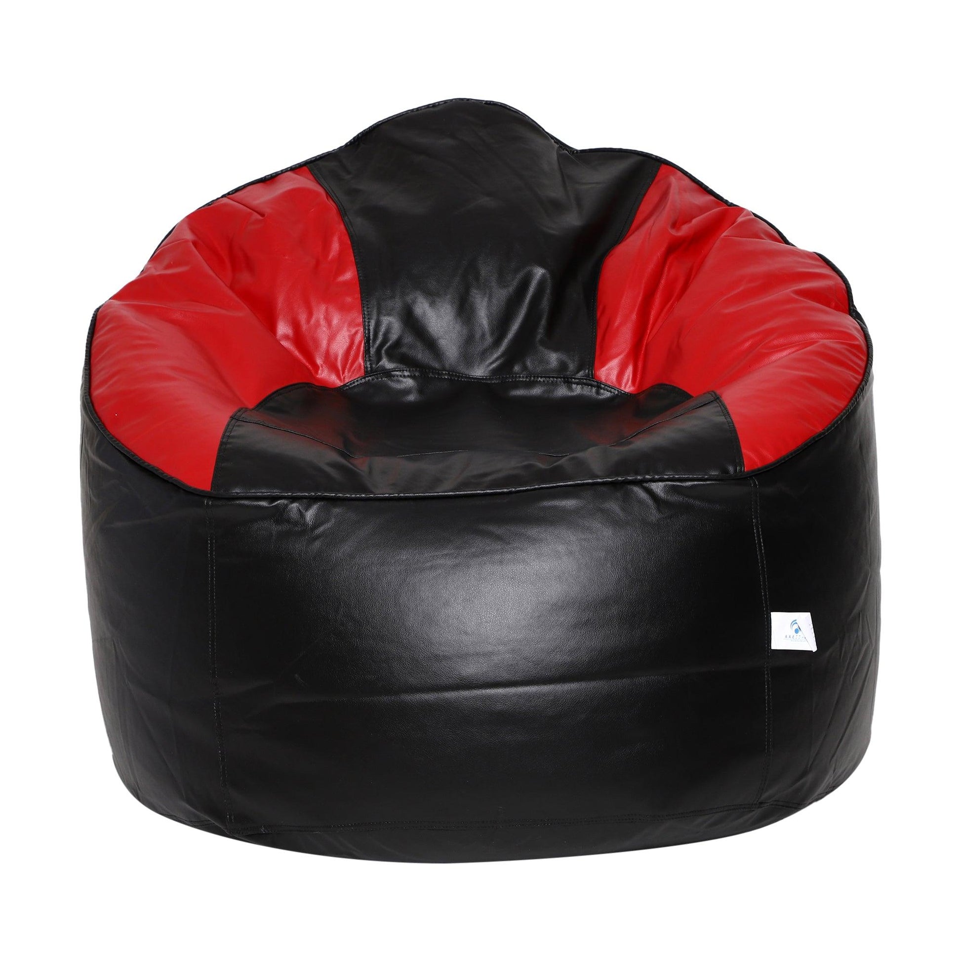 AARIJ MART LUXURIOUSNESS - Mudda Bean Bag Boss Chair with Footstool with Beans Filled, Size - XXXL, Colour- (Red & Black With Stylish looks) - AARIJ MART