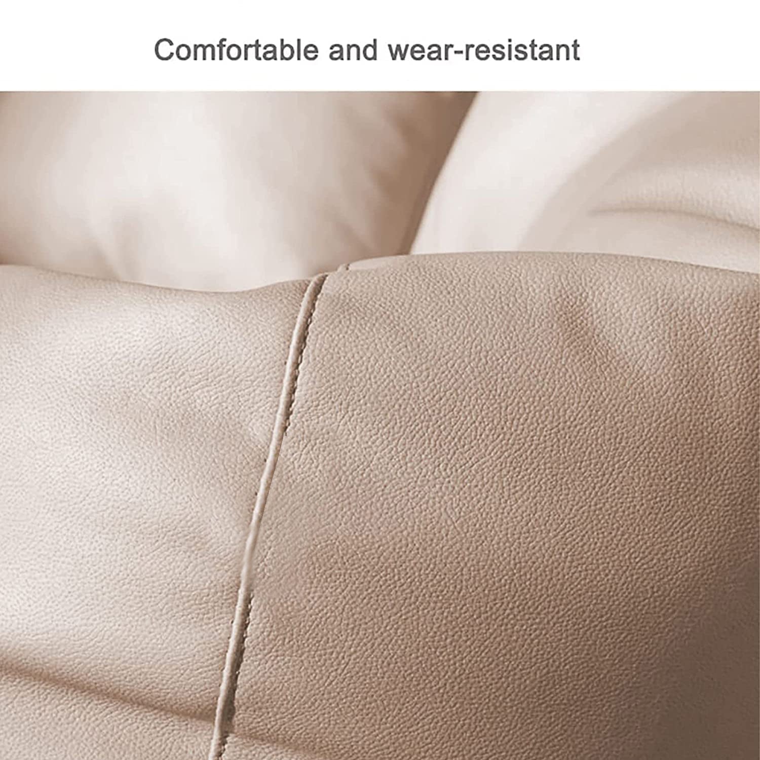 ZenLiving® 3XL Filled Bean Bag Combo – Faux Leather | Cream| Footrest + Cushion Zen Living