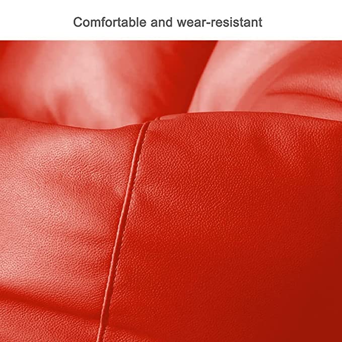 ZenLiving® 4XL Filled Bean Bag Combo – Faux Leather | Red | Footrest + Cushion Zen Living